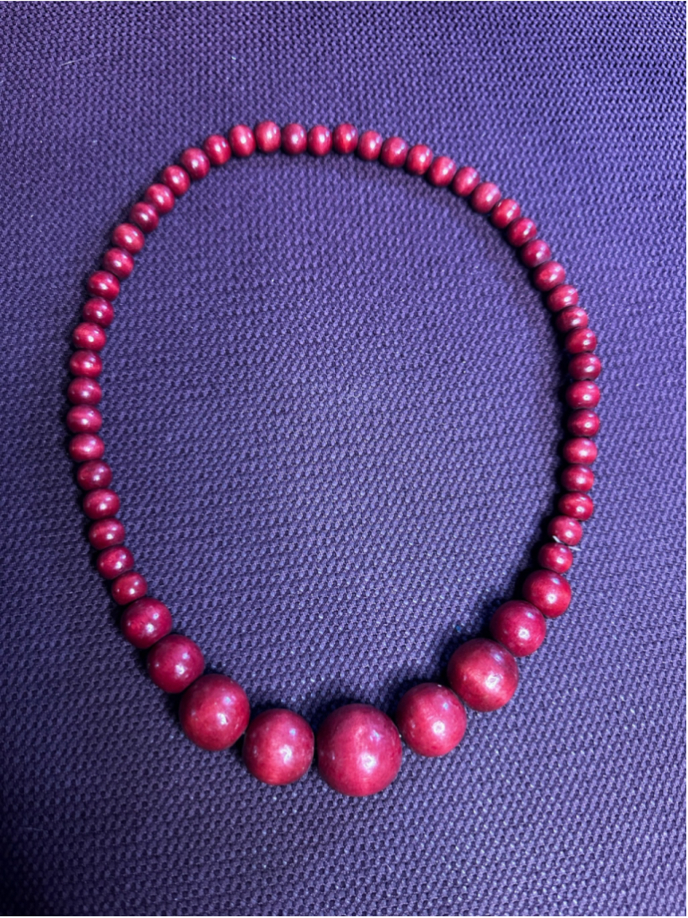 Red Wooden Bead Necklace